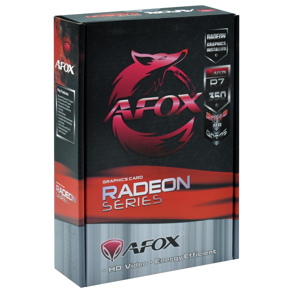 Placa de Vídeo AFOX 2GB Radeon R7-350 GDDR5 - AFR7350-2048D5H4-V3