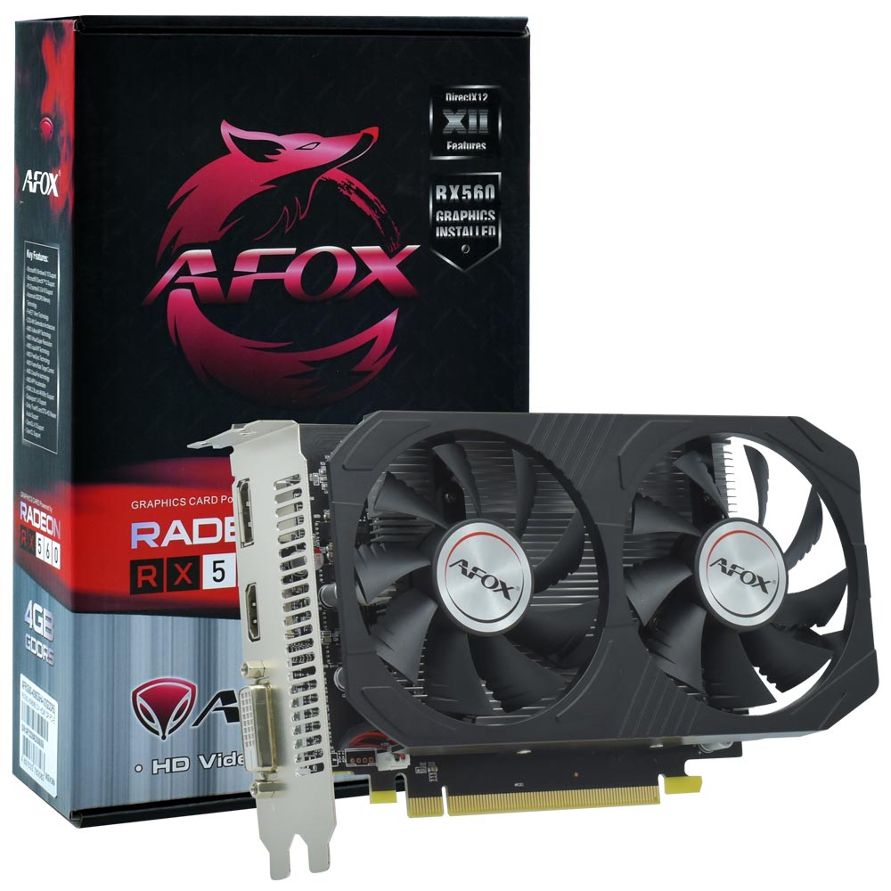 Placa de Vídeo AFOX 4GB Radeon RX-560 GDDR5 - AFRX560-4096D5H4-V2