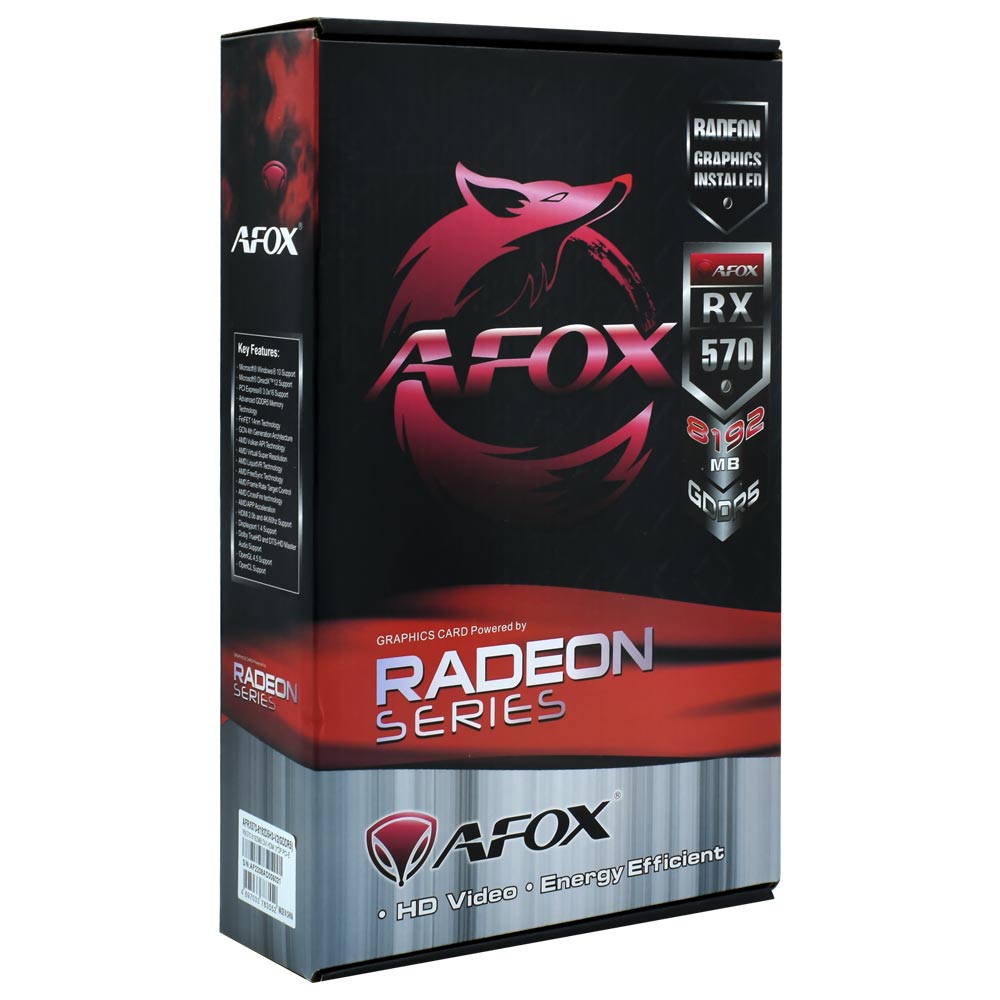 Placa de Vídeo AFOX 8GB Radeon RX-570 GDDR5 - AFRX570-8192D5H3-V2