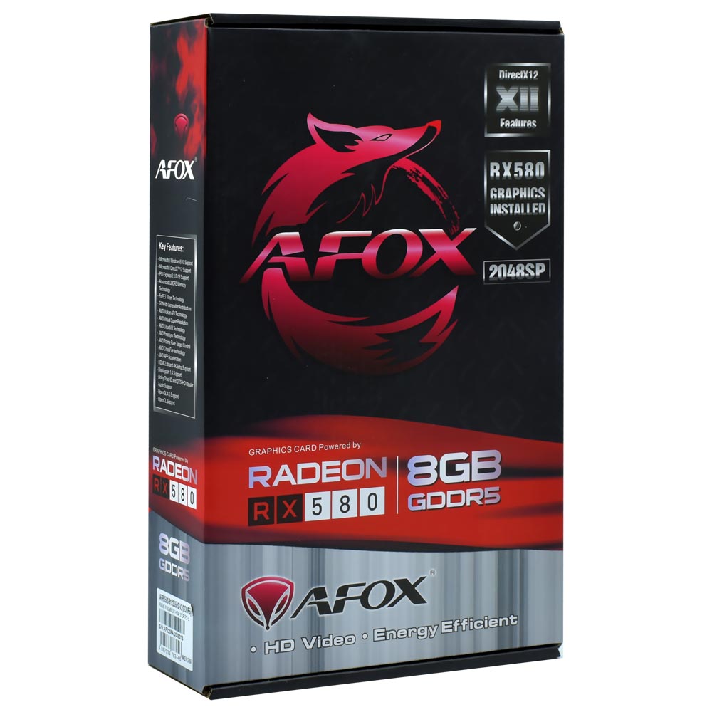 Placa de Vídeo AFOX 8GB Radeon RX-5780 GDDR5 - AFRX580-8192D5H3-V2
