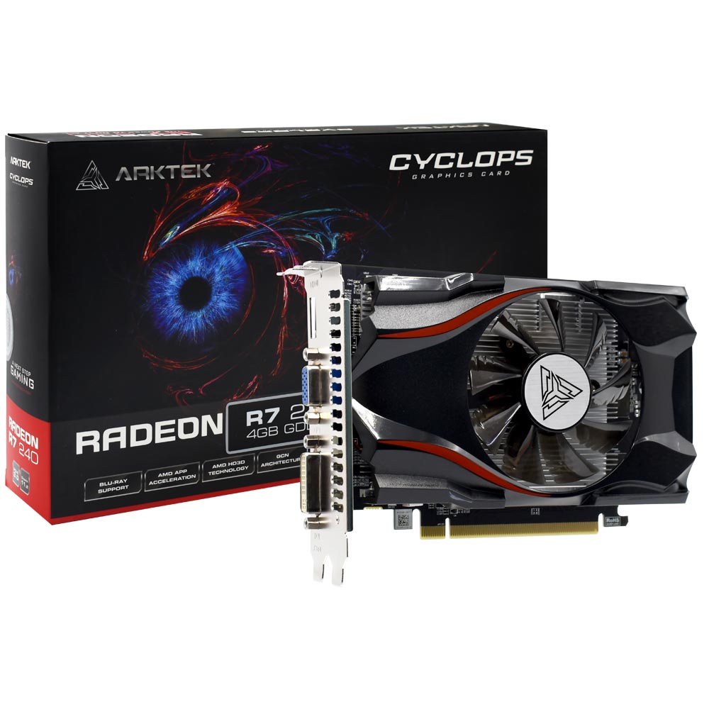 Placa de Vídeo Arktek Cyclops 4GB Radeon R7-240 GDDR5 - AKR240D5S4GH1