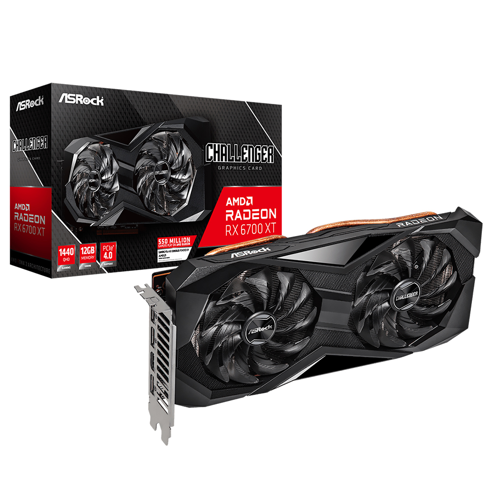 Placa de Vídeo ASRock Challenger D 12GB Radeon RX6700 XT GDDR6 - RX6700XT-CLD-12G