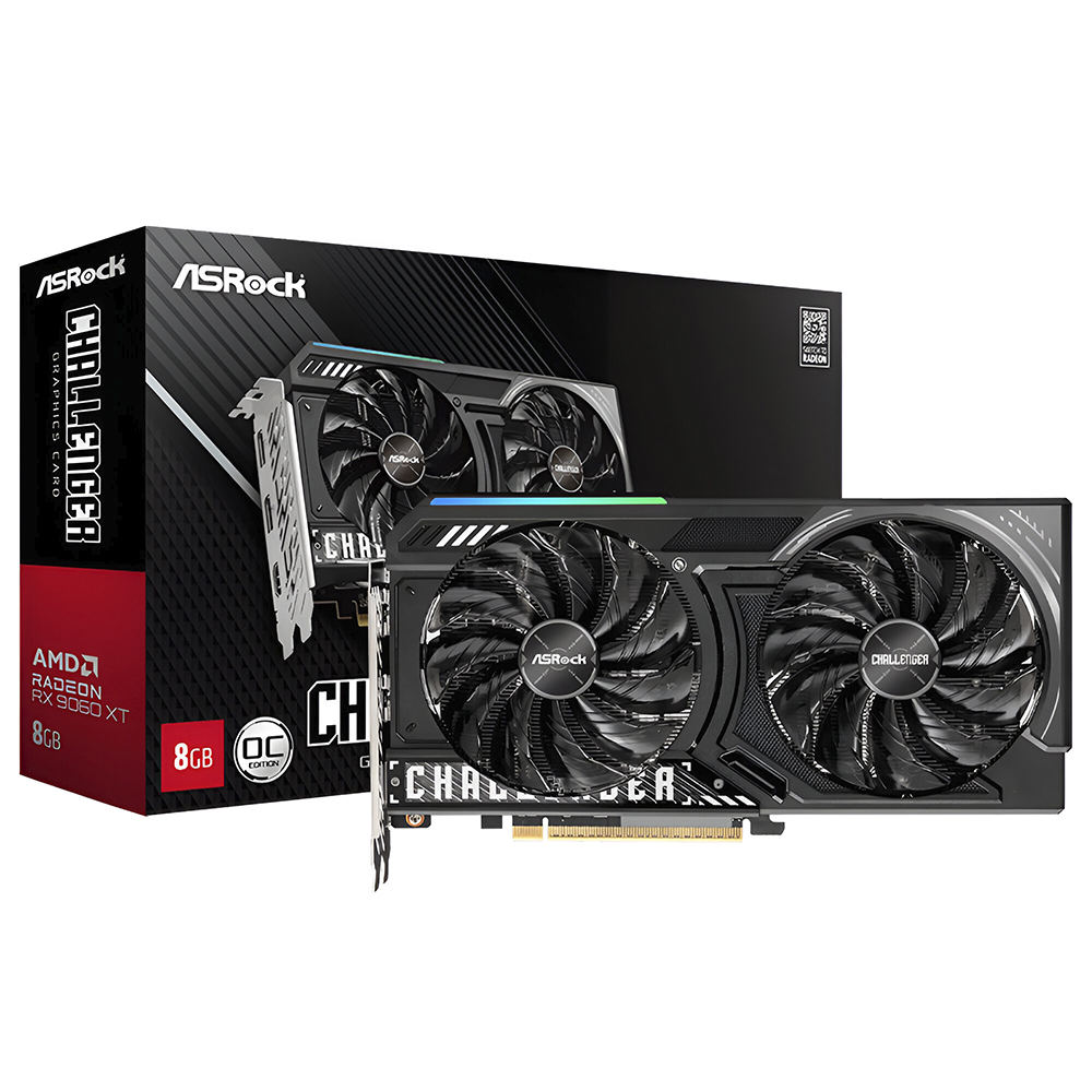 Placa de Vídeo ASRock Challenger OC 8GB Radeon RX9060 XT GDDR6 - 90-GA5TZZ-00UANZ