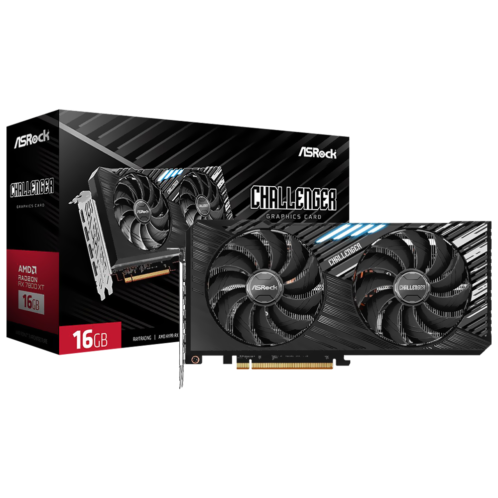 Placa de Vídeo ASRock OC Challenger 16GB Radeon RX7800 XT GDDR6 - 90-GA4SZZ-00UANF