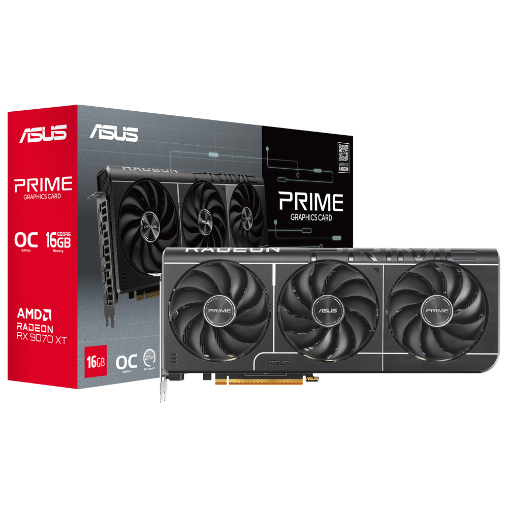 Placa de Video ASUS Prime OC GTIII 16GB Radeon RX9070 XT GDDR6 - PRIME-RX9070XT-O16G