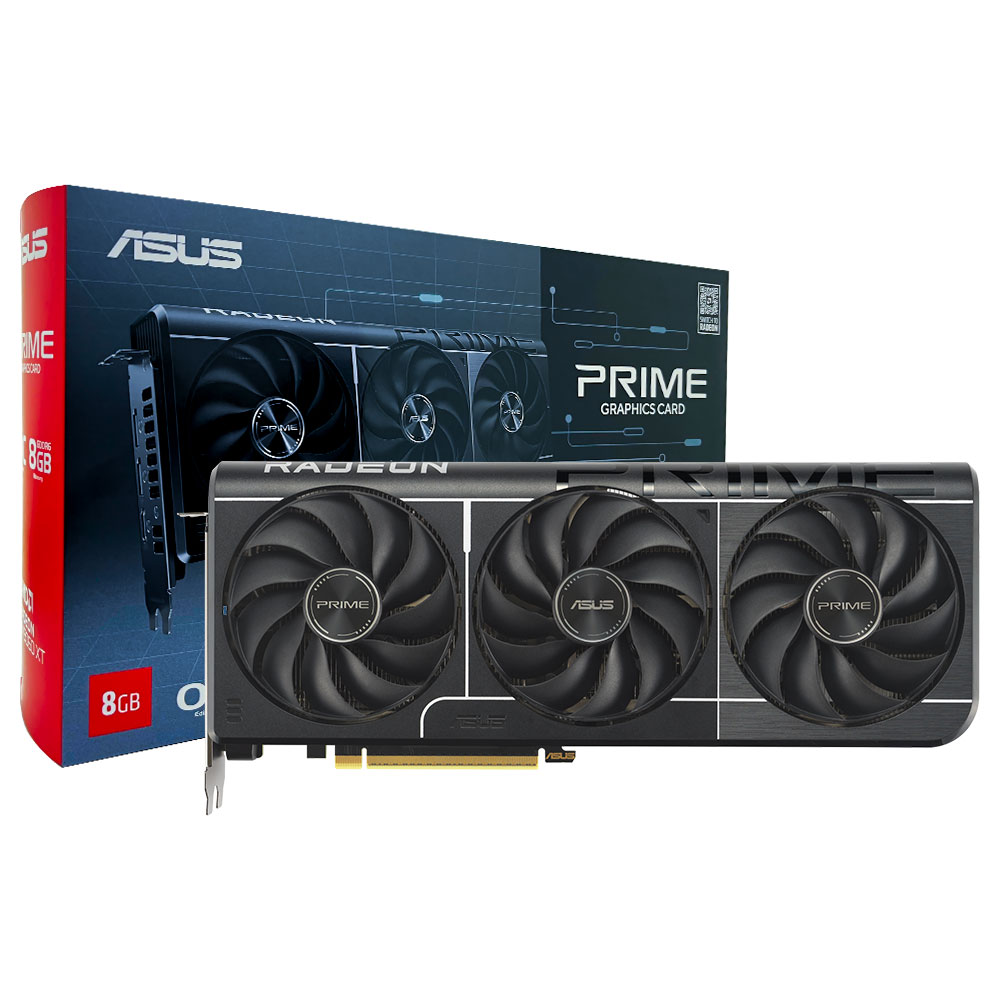 Placa de Vídeo ASUS Prime OC GTIII 8GB Radeon RX9060 XT GDDR6 - PRIME-RX9060XT-O8G
