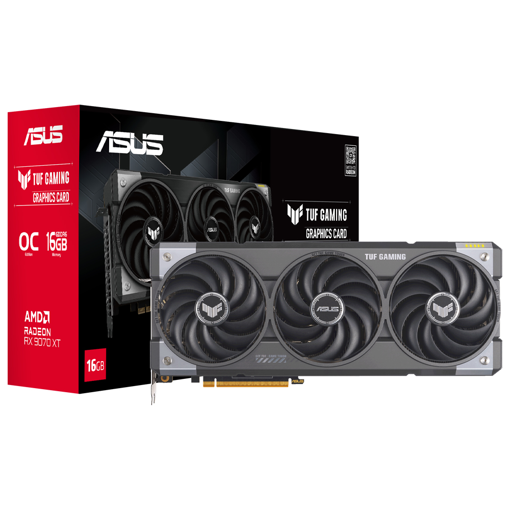 Placa de Video ASUS TUF Gaming OC GTIII 16GB Radeon RX9070 XT GDDR6 / RGB - TUF-RX9070XT-O16G-GAMING