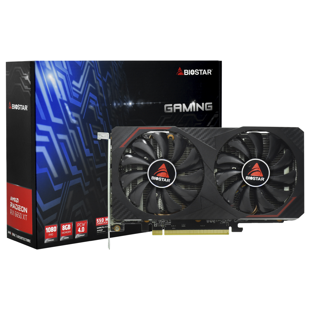 Placa de Vídeo Biostar Gaming 8GB Radeon RX6650 XT GDDR6 - VA6656TM81-TBARA-BS2