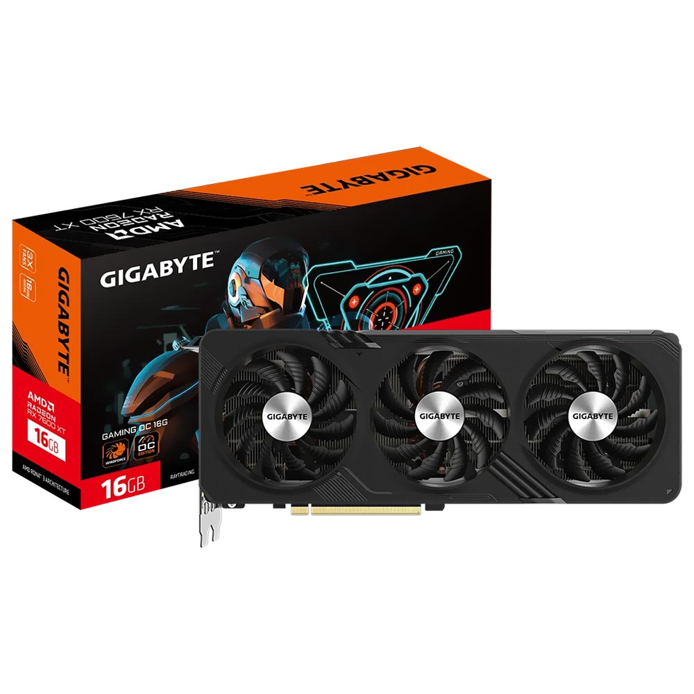 Placa de Vídeo Gigabyte Gaming OC WF 16GB Radeon RX7600 XT GDDR6 - GV-R76XTGAMING OC-16GD