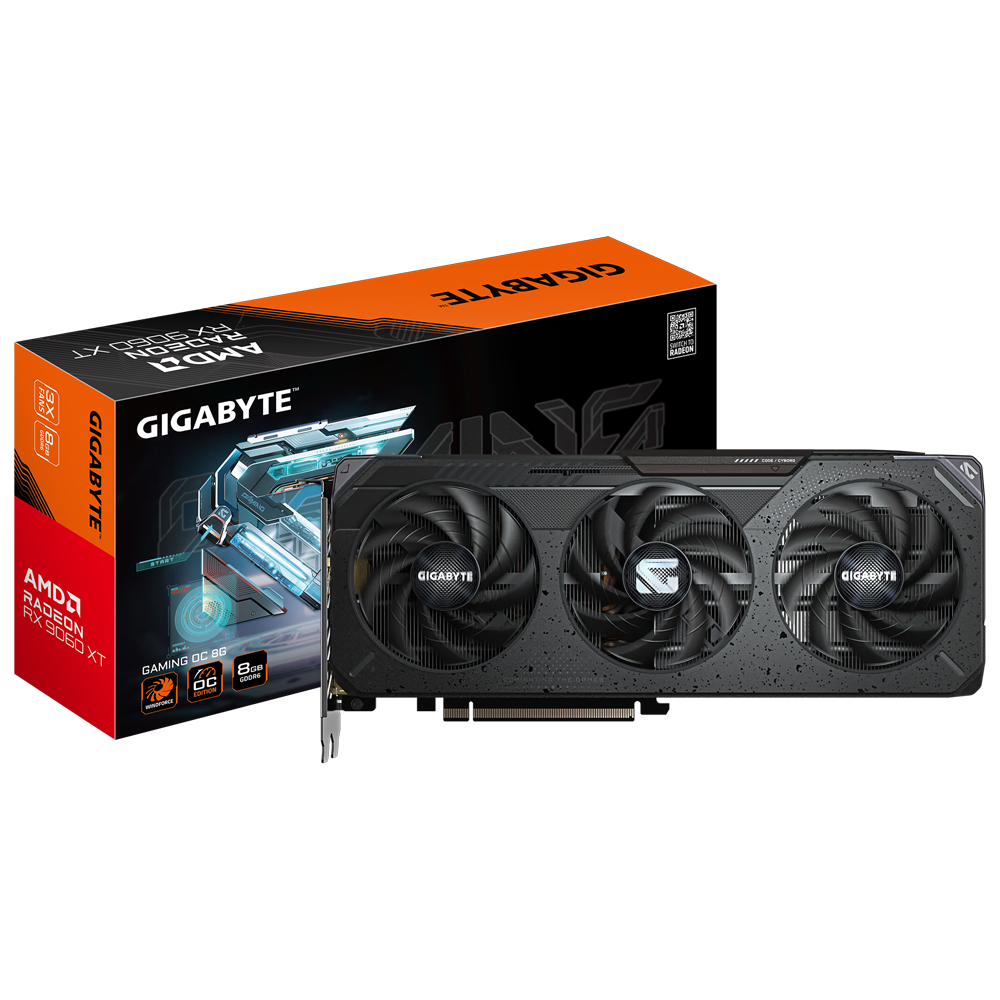 Placa de Vídeo Gigabyte Gaming OC WF 8GB Radeon RX9060 XT GDDR6 - GV-R9060XTGAMING OC-8GD