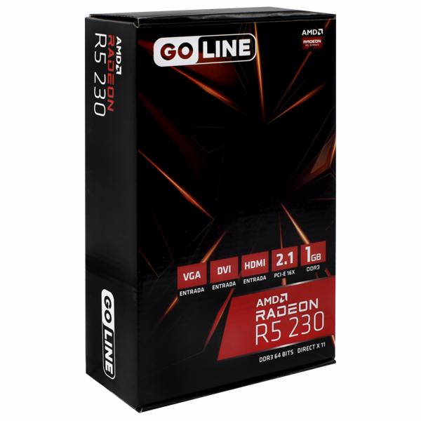 Placa de Vídeo Goline 1GB Radeon R5 230 DDR3 - GL-R5 230