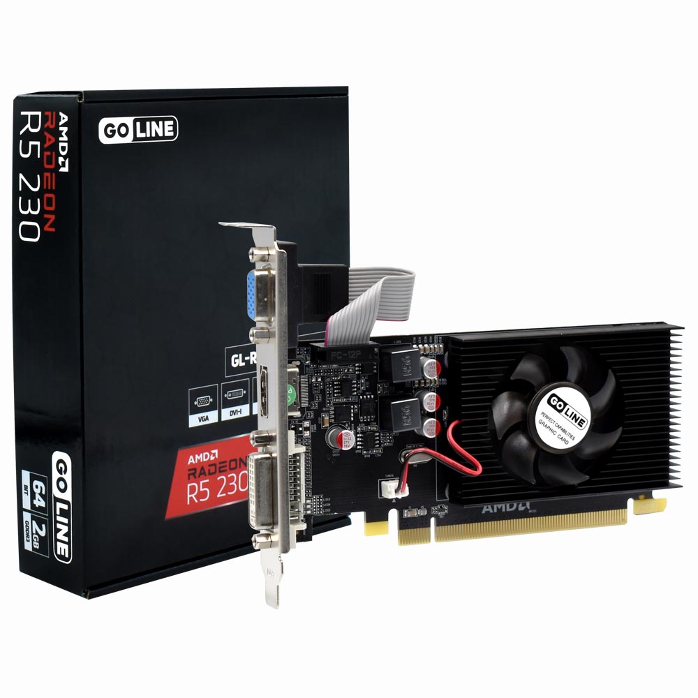 Placa de Vídeo Goline 2GB Radeon R5 230 DDR3 - GL-R5 230