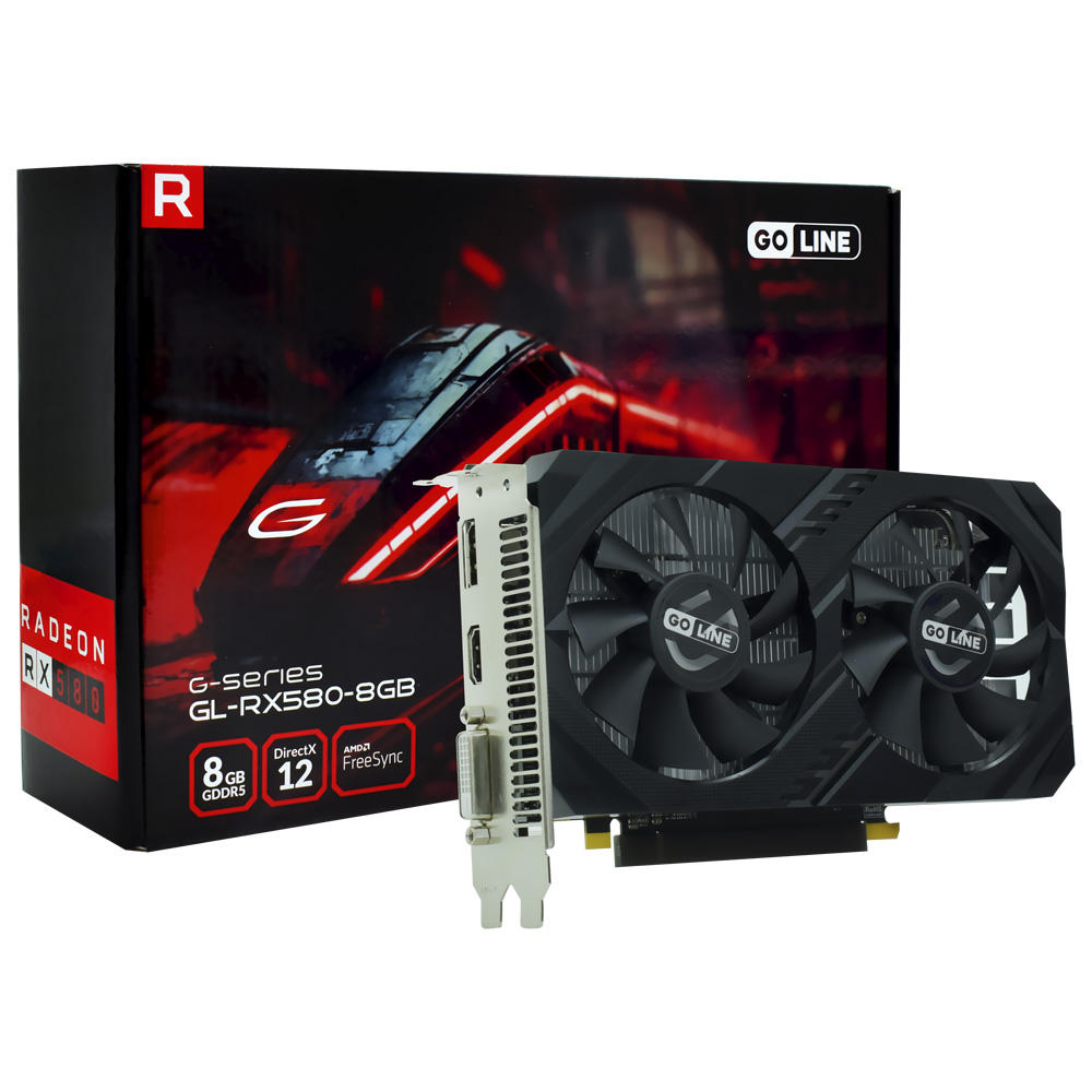 Placa de Vídeo Goline 8GB Radeon RX580 GDDR5 - GL-RX580-8GB