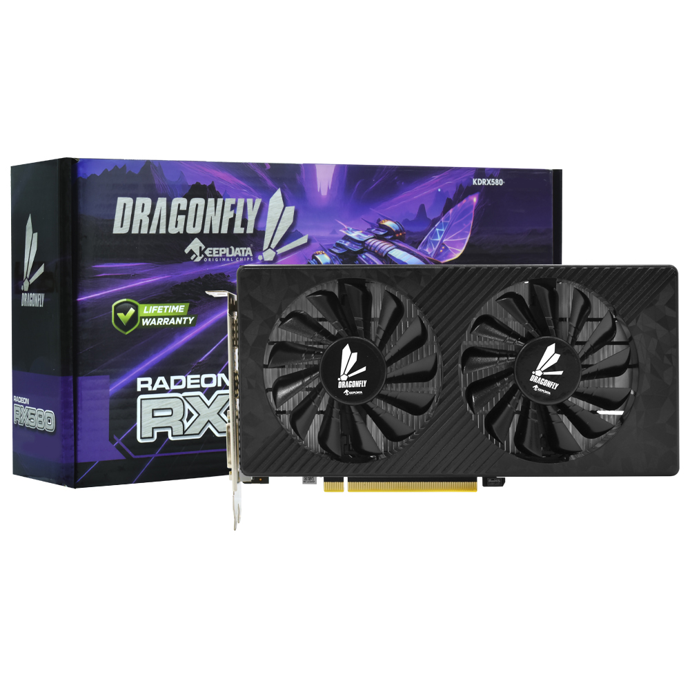 Placa de Vídeo Keepdata Dragonfly 16GB Radeon RX580 GDDR5 - KDRX580-16GD5B/256B