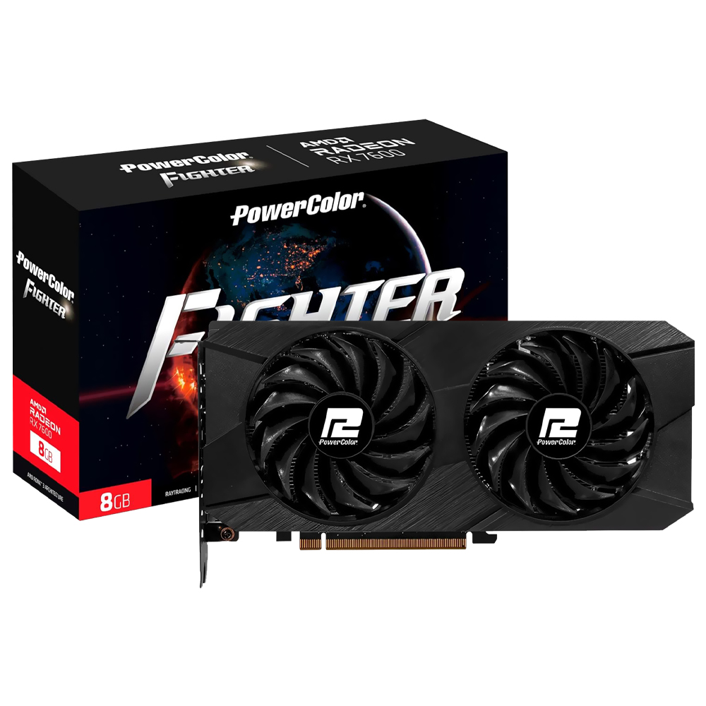 Placa de Vídeo PowerColor Fighter 8GB Radeon RX7600 GDDR6 - 8G-F/V2