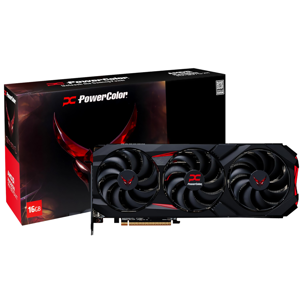 Placa de Vídeo PowerColor Red Devil 16GB Radeon RX9070 XT GDDR6 - 16G-E/OC
