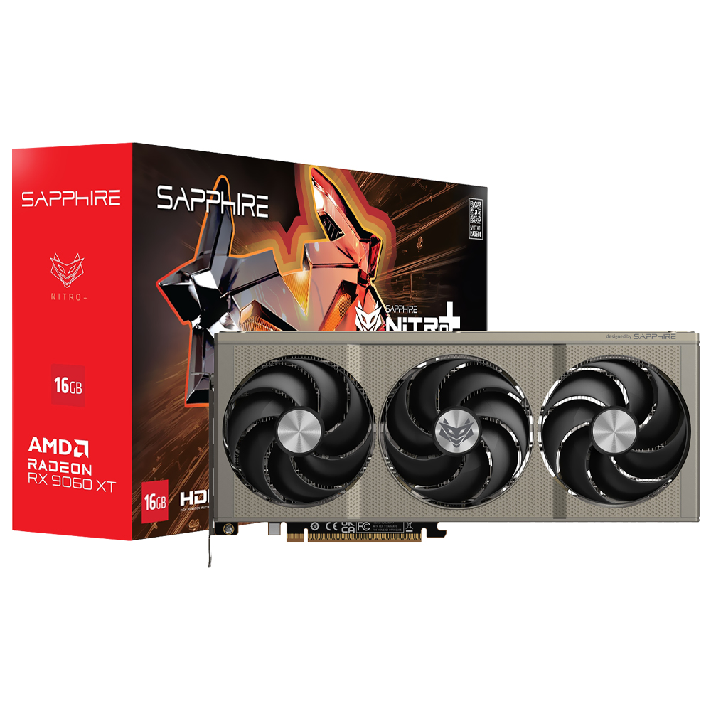 Placa de Vídeo Sapphire Gaming Nitro+ OC 16GB Radeon RX9060 XT GDDR6 - 11350-01-20G