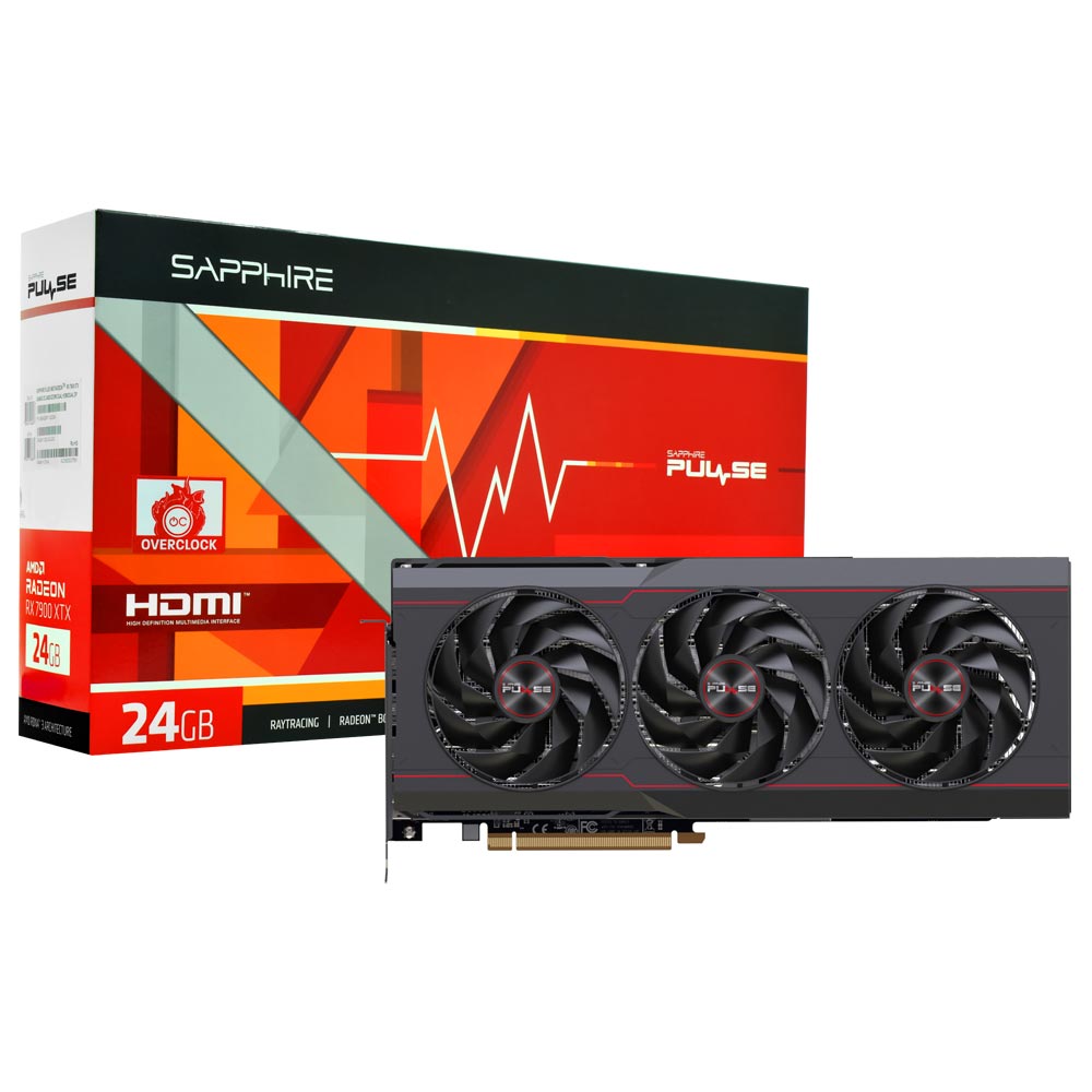 Placa de Vídeo Sapphire Gaming Pulse OC 24GB Radeon RX7900 XTX GDDR6 - 11322-02-20G