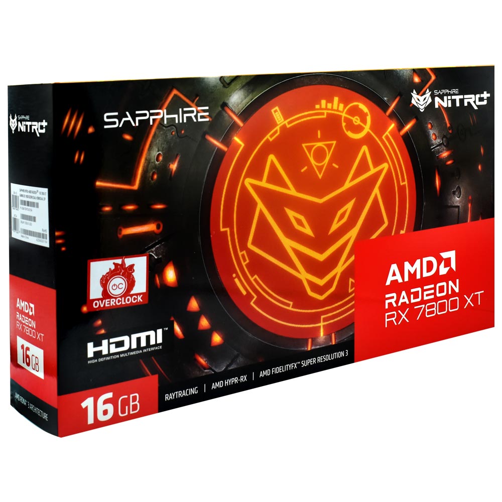 Placa de Vídeo Sapphire Nitro+ Gaming OC 16GB Radeon RX7800 XT GDDR6 - 11330-01-20G