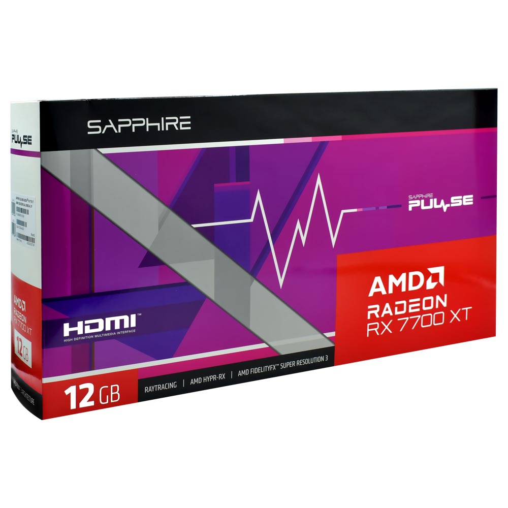 Placa de Vídeo Sapphire Pulse Gaming 12GB Radeon RX7700 XT GDDR6 - 11335-04-20G