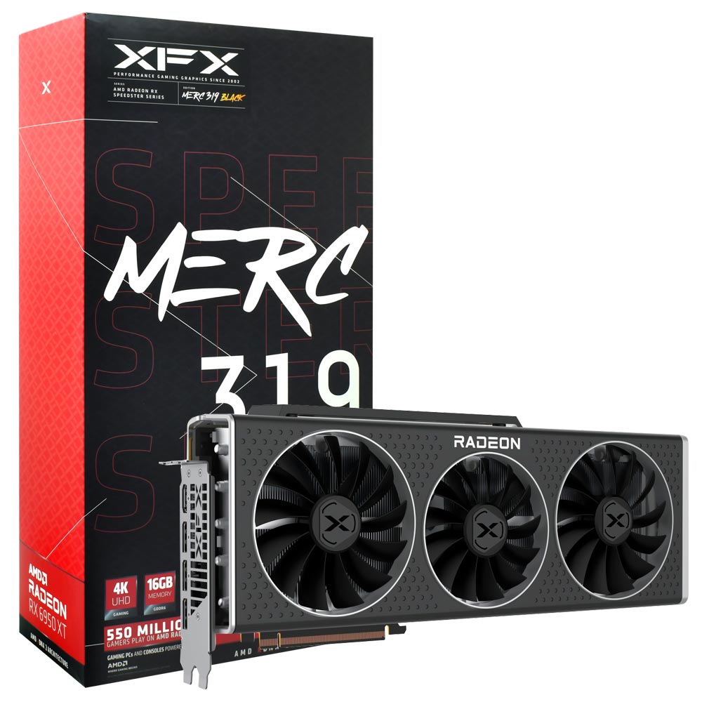 Placa de Vídeo XFX Speedster MERC319 Black 16GB Radeon RX6950 XT GDDR6 - RX-695XATBD9