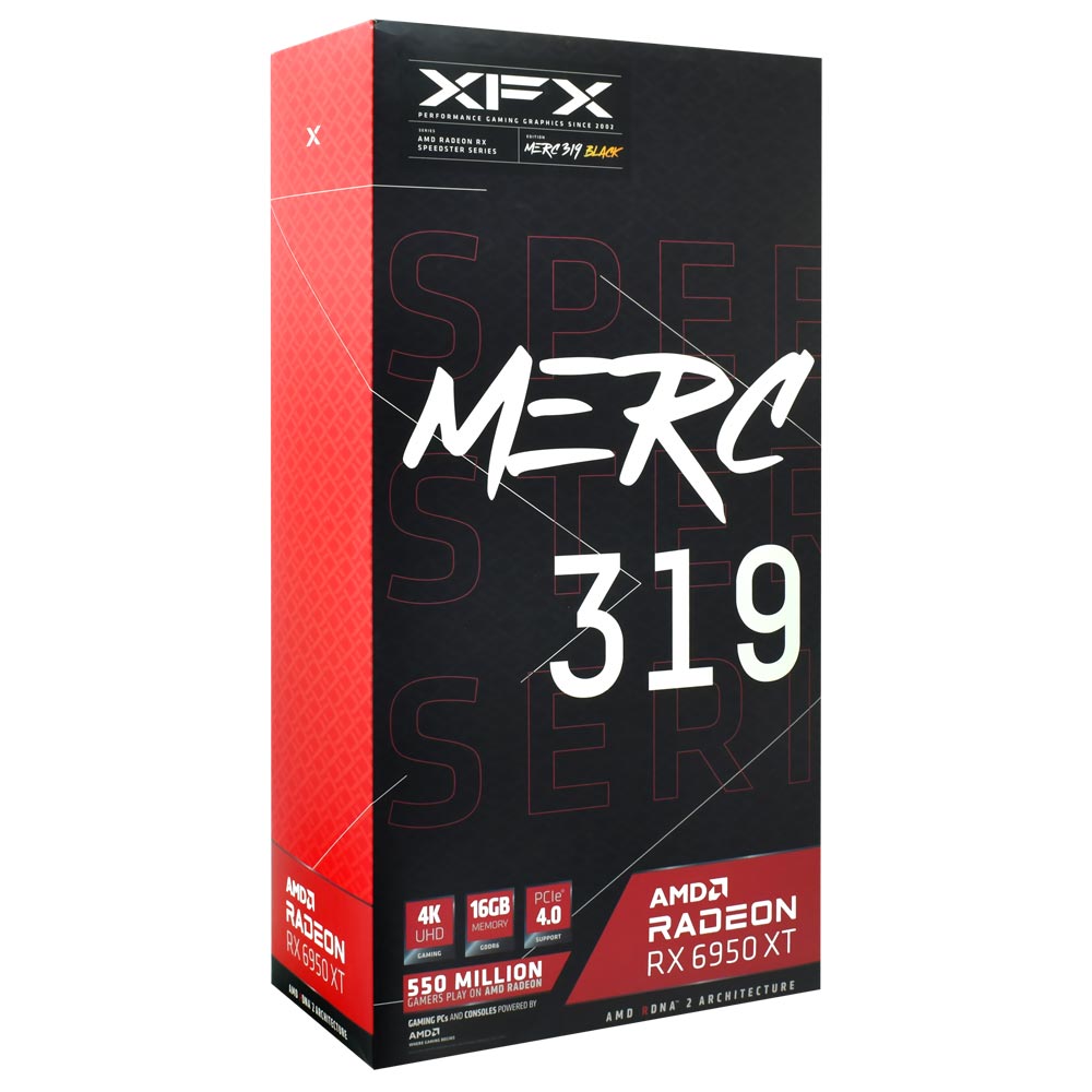 Placa de Vídeo XFX Speedster MERC319 Black 16GB Radeon RX6950 XT GDDR6 - RX-695XATBD9