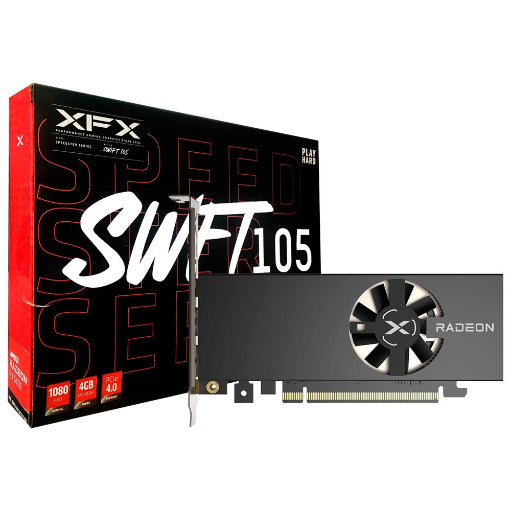 Placa de Vídeo XFX Speedster SWFT105 4GB Radeon RX6400 GDDR6 - RX-64XL4SFG2