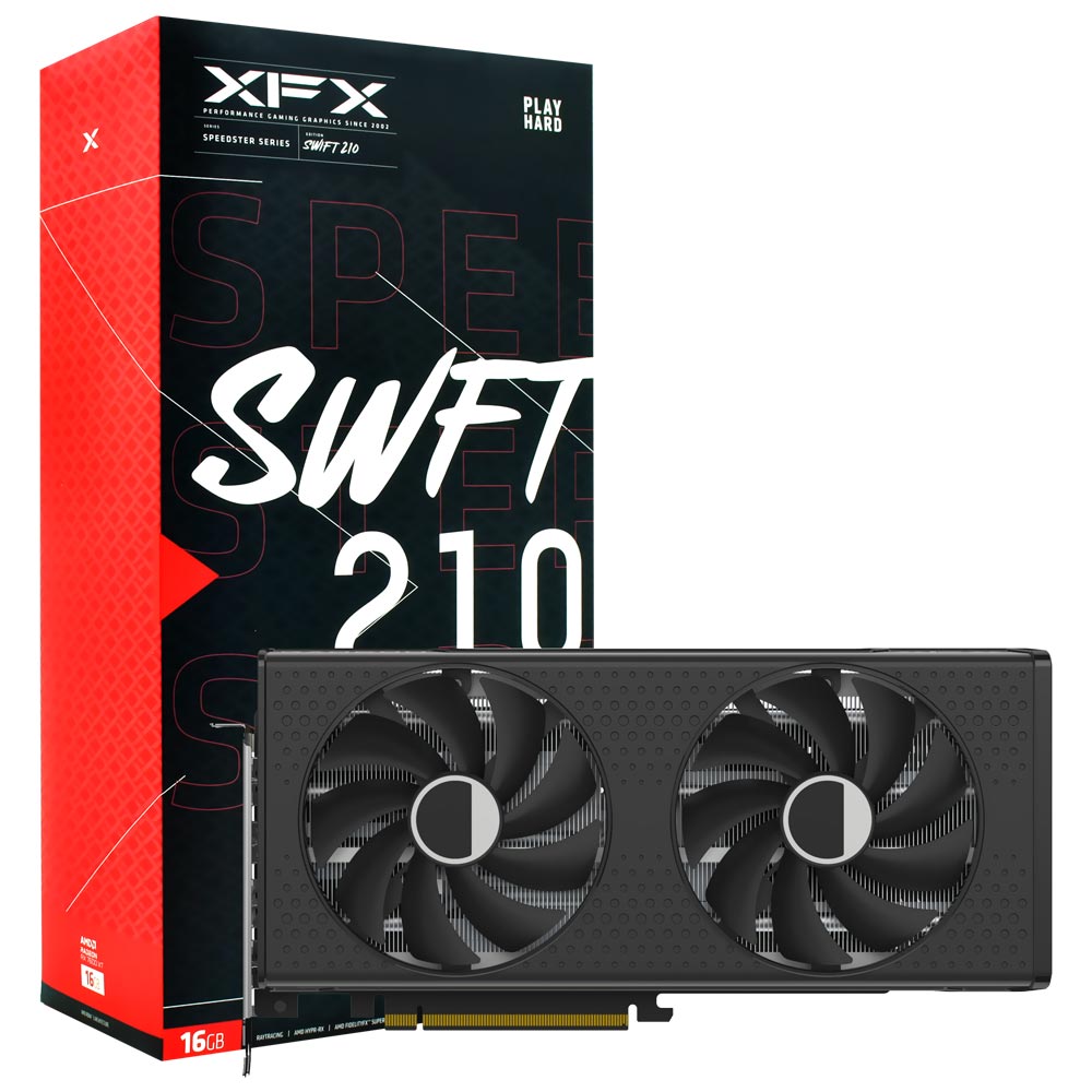 Placa de Vídeo XFX Speedster SWIFT210 16GB Radeon RX7600 XT GDDR6 - RX-76TSWFTFP