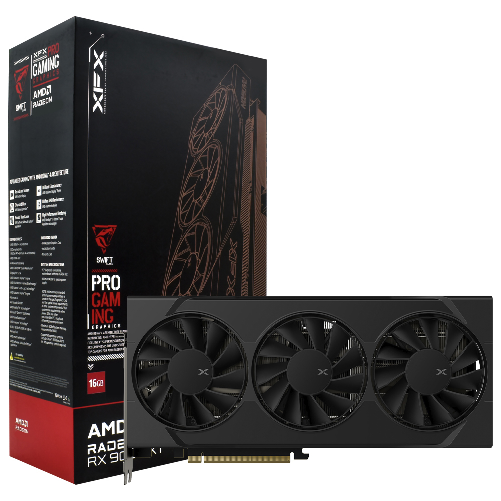 Placa de Vídeo XFX SWIFT Gaming Edition 16GB Radeon RX9070 XT GDDR6 - RX-97TSWF3B9