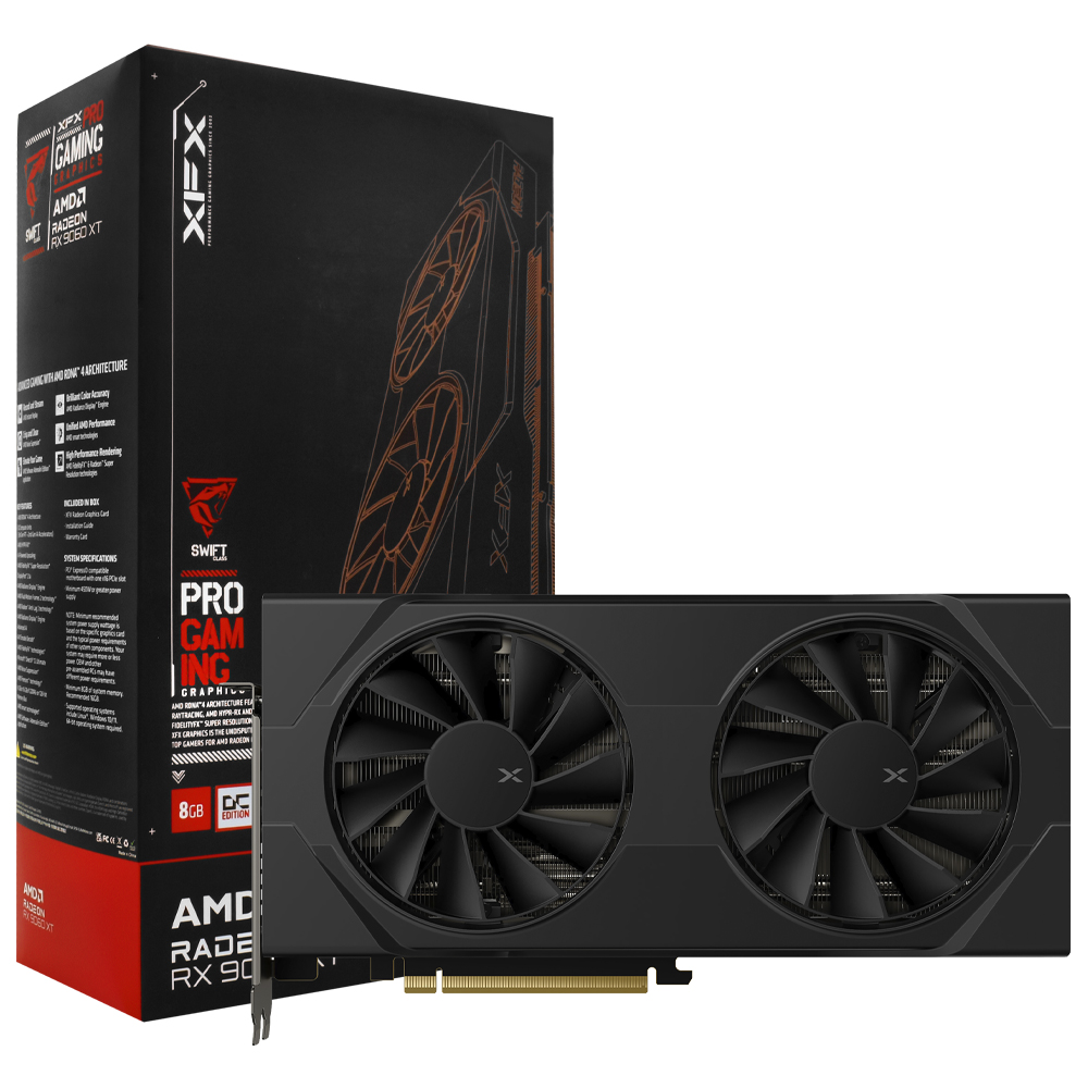 Placa de Vídeo XFX Swift OC Gaming 8GB Radeon RX9060 XT GDDR6 - RX-96TSW8GBQ