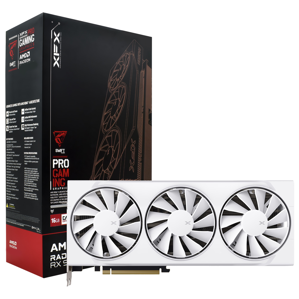 Placa de Vídeo XFX Swift OC Gaming White Edition 16GB Radeon RX9070 GDDR6 - RX-97SWFT3W7