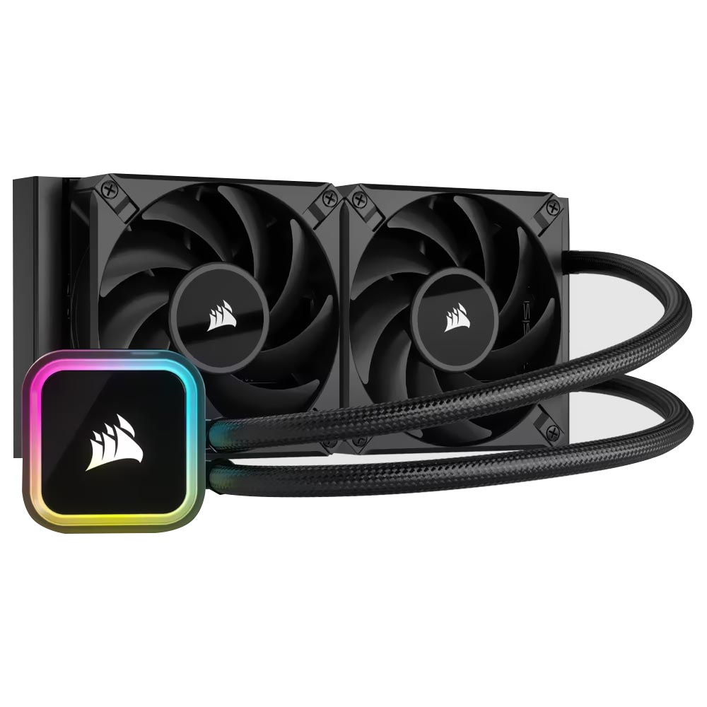 Water Cooler para Processador Corsair ICUE H100I Elite RGB 240MM CW-9060058-WW - Preto