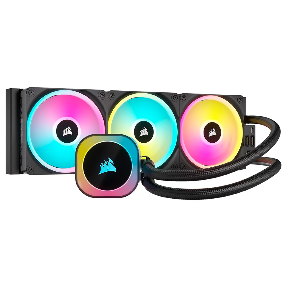 Water Cooler para Processador Corsair iCUE Link H150i 360MM RGB Preto - CW-9061003-WW