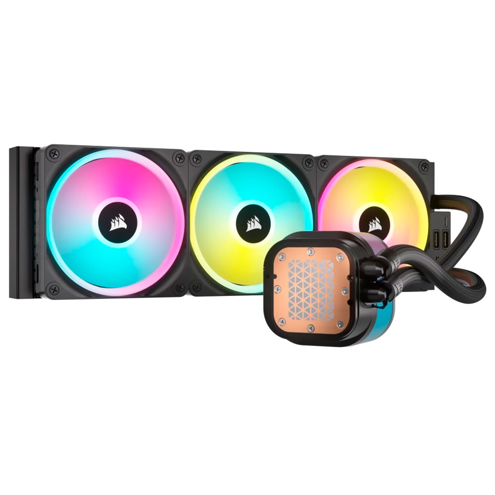 Water Cooler para Processador Corsair iCUE Link H150i 360MM RGB Preto - CW-9061003-WW