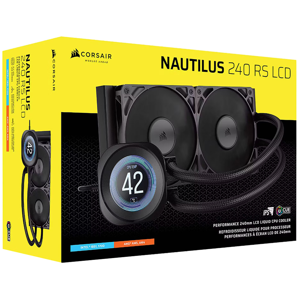 Water Cooler para Processador Corsair Nautilus 240 RS LCD 240MM - Preto (CW-9061031-WW)