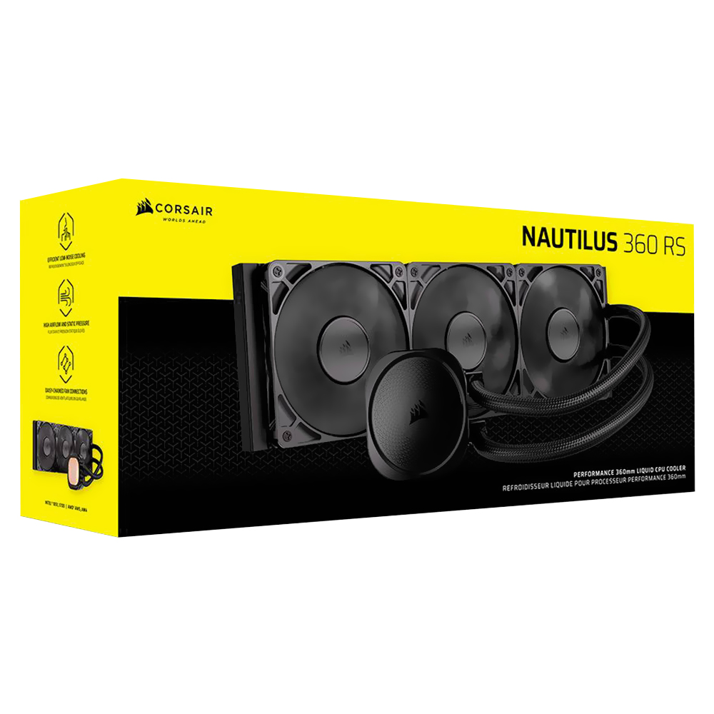 Water Cooler para Processador Corsair Nautilus 360 RS 360MM - Preto (CW-9060089-WW)
