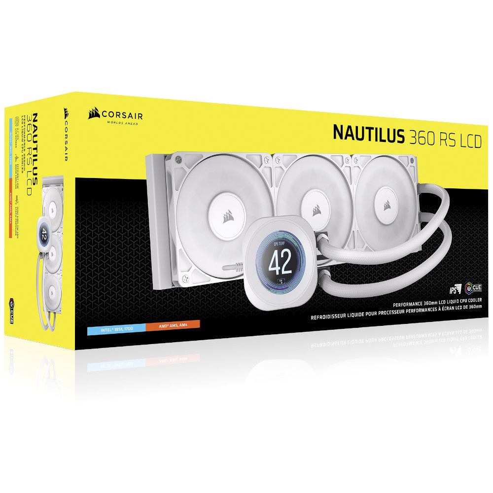 Water Cooler para Processador Corsair Nautilus 360 RS LCD 360MM - Branco (CW-9061034-WW)
