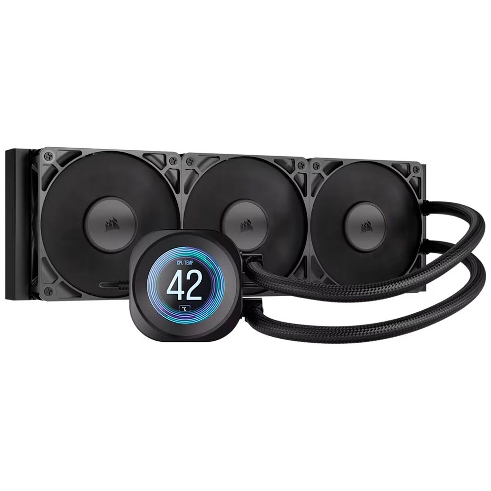Water Cooler para Processador Corsair Nautilus 360 RS LCD 360MM - Preto (CW-9061033-WW)