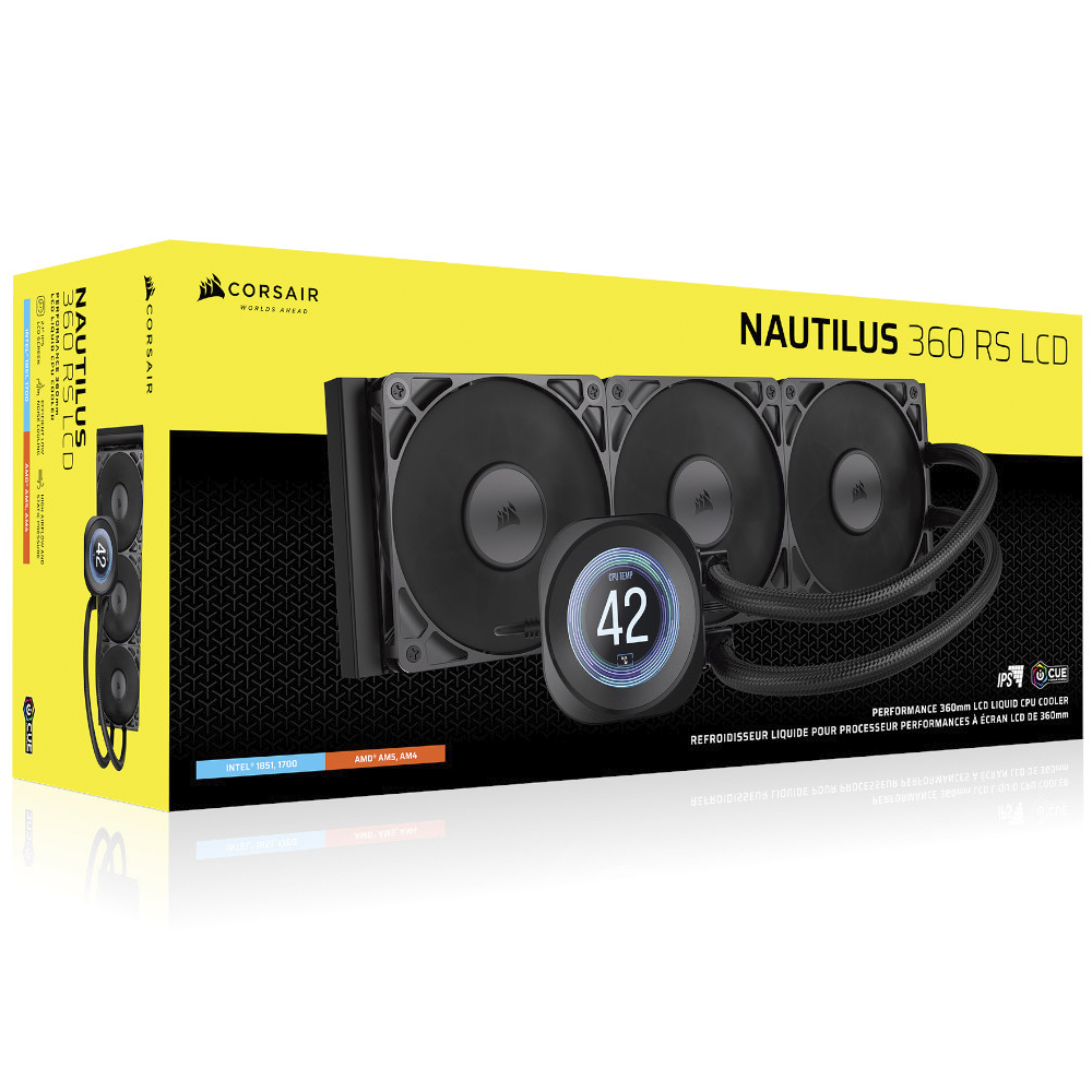 Water Cooler para Processador Corsair Nautilus 360 RS LCD 360MM - Preto (CW-9061033-WW)