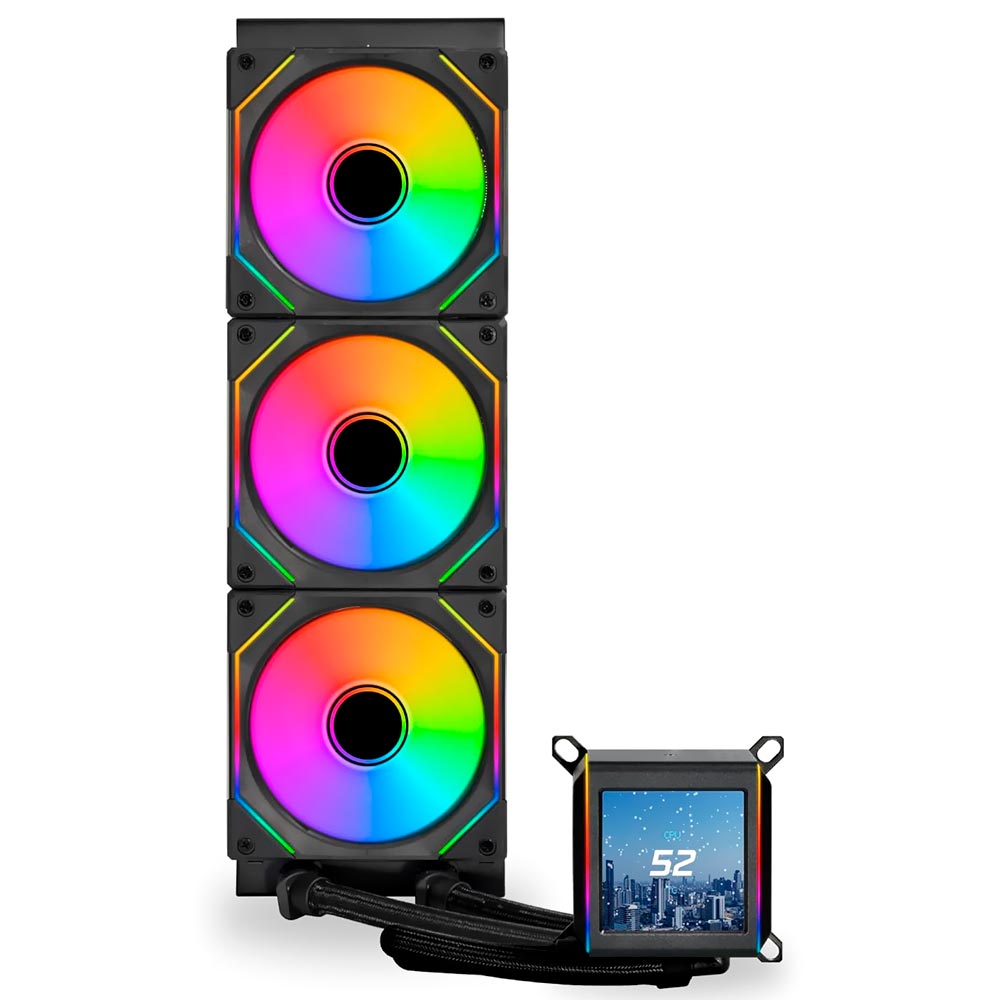 Water Cooler Para Processador Lian Li GA2ALCD36INB GA II LCD SL-INF 360 RGB 360MM - Preto