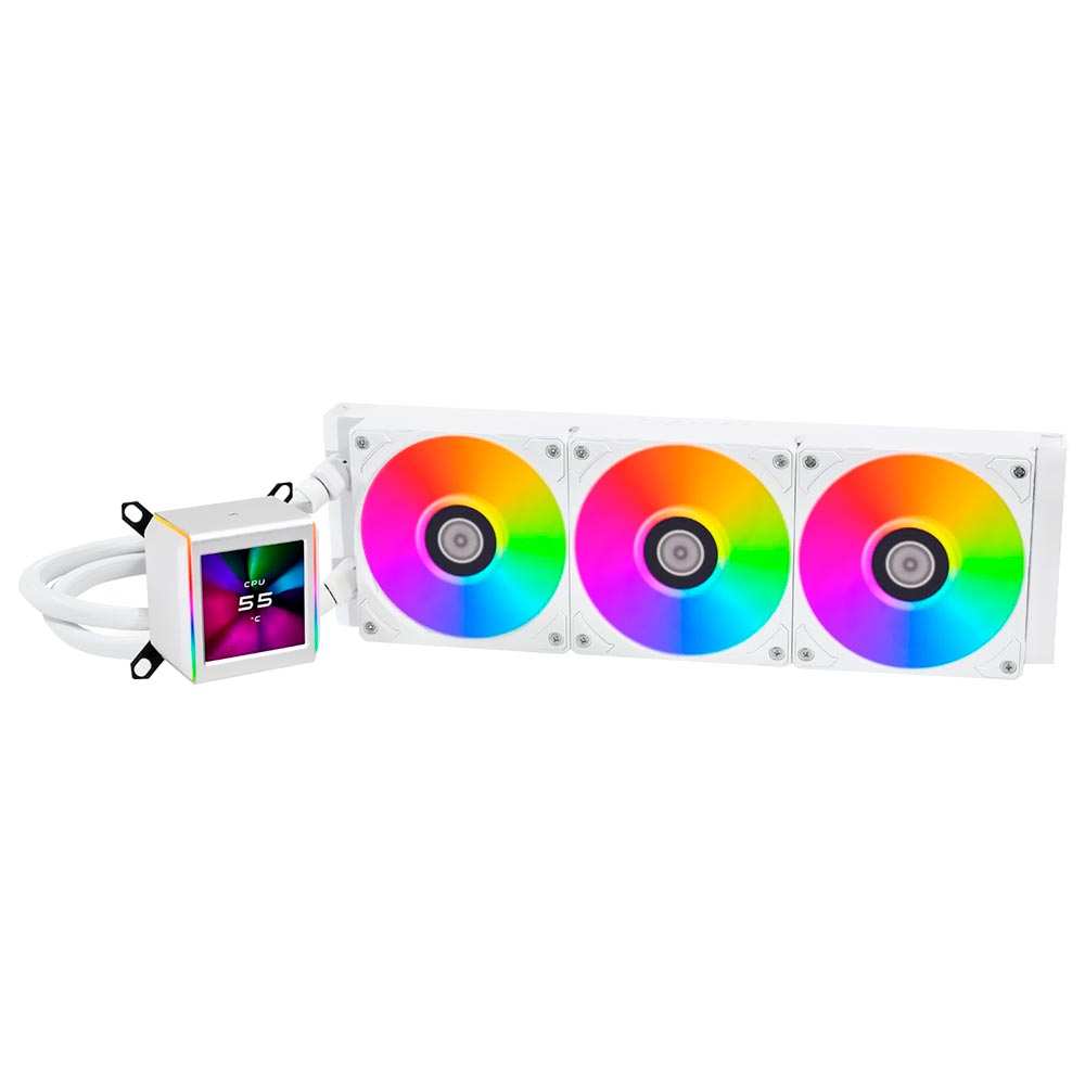 Water Cooler Para Processador Lian Li GA2ALCD36W GA II LCD 360 RGB 360MM - Branco