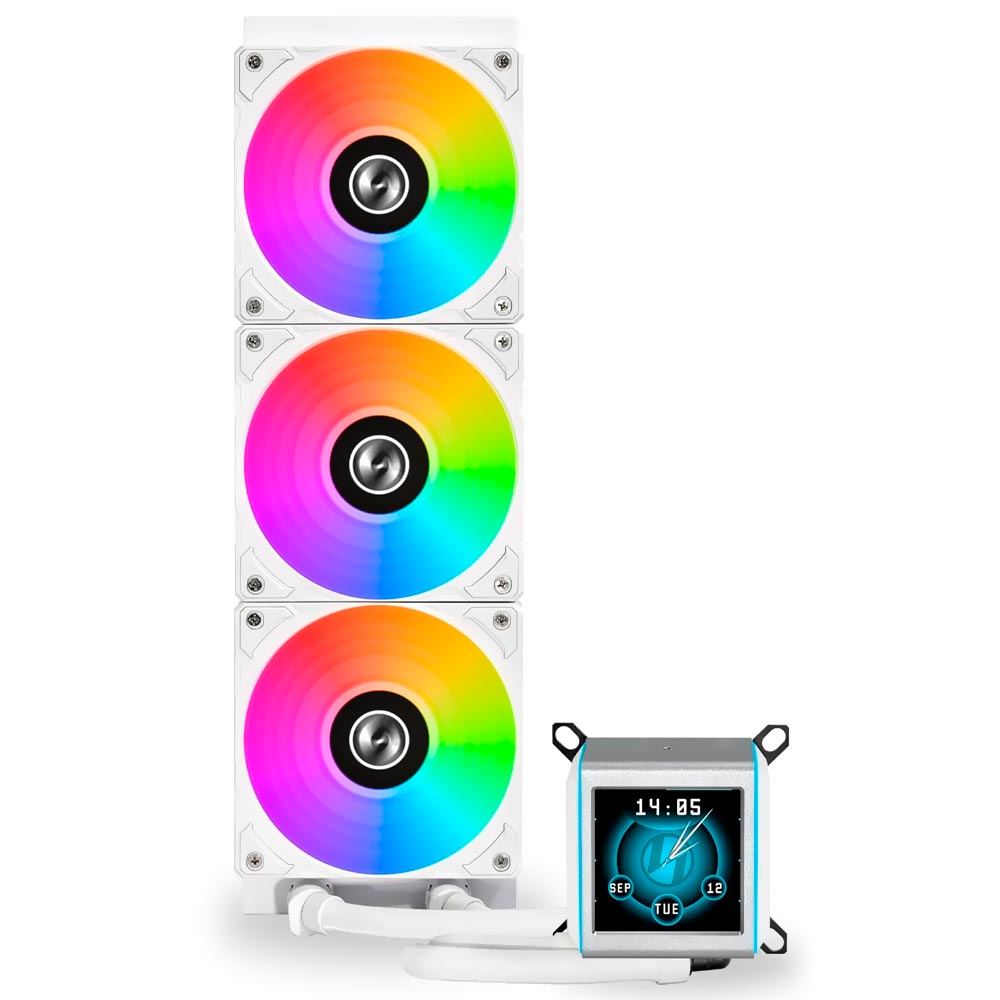 Water Cooler Para Processador Lian Li GA2ALCD36W GA II LCD 360 RGB 360MM - Branco