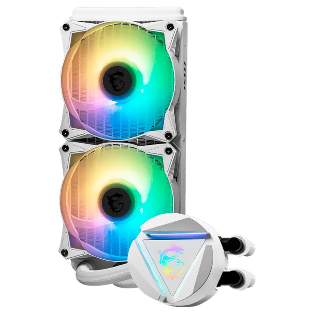 Water Cooler para Processador MSI Mag Coreliquid 240R V2 White Intel 1150-2066 AMD AM4-AM2 RGB - Branco