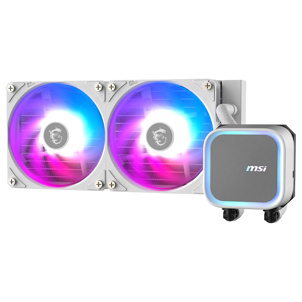 Water Cooler para Processador MSI Mag Coreliquid A13 240 White Intel 1150-1851 AMD AM5-AM4 ARGB 240MM - Branco
