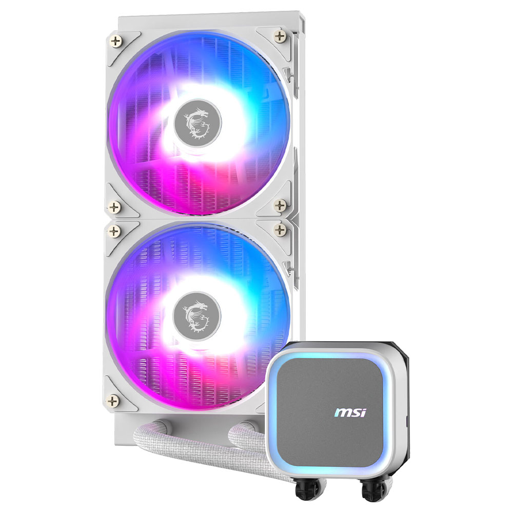Water Cooler para Processador MSI Mag Coreliquid A13 240 White Intel 1150-1851 AMD AM5-AM4 ARGB 240MM - Branco