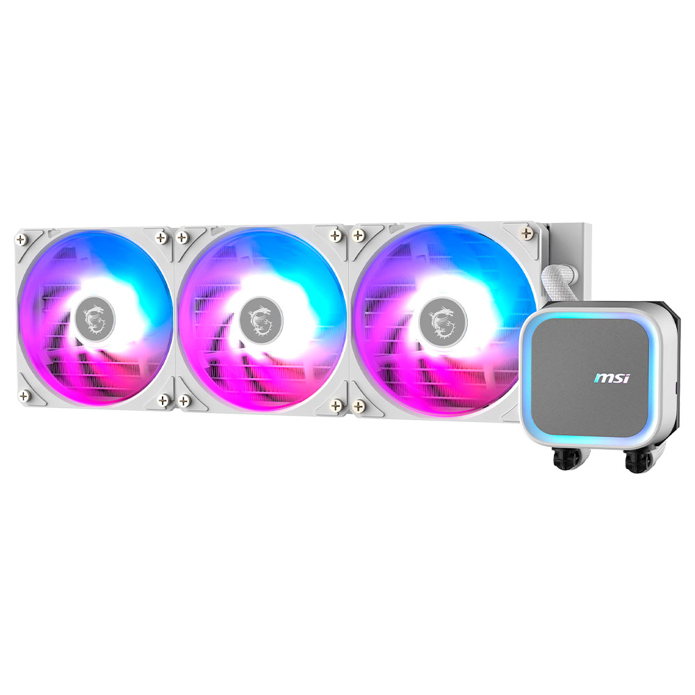 Water Cooler para Processador MSI Mag Coreliquid A13 360 White Intel 1150-1851 AMD AM5-AM4 ARGB 360MM - Branco
