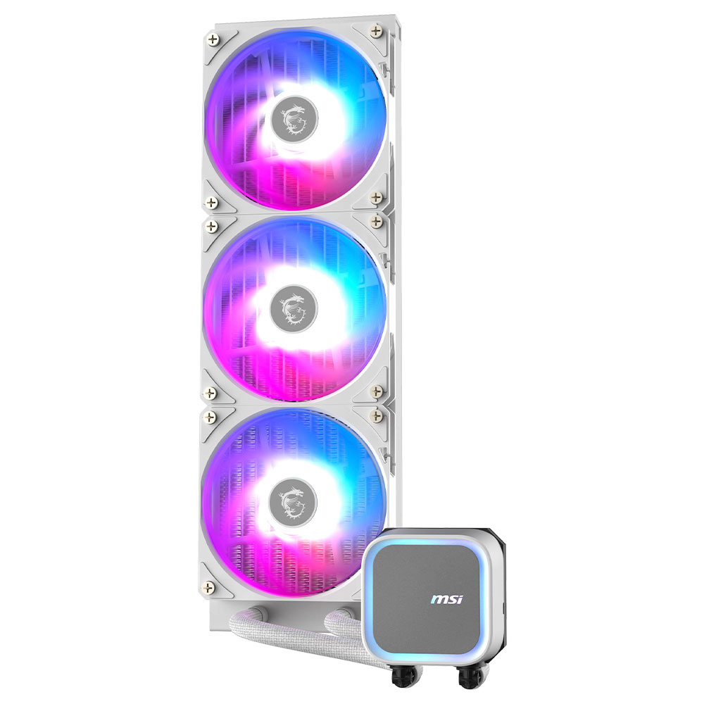 Water Cooler para Processador MSI Mag Coreliquid A13 360 White Intel 1150-1851 AMD AM5-AM4 ARGB 360MM - Branco