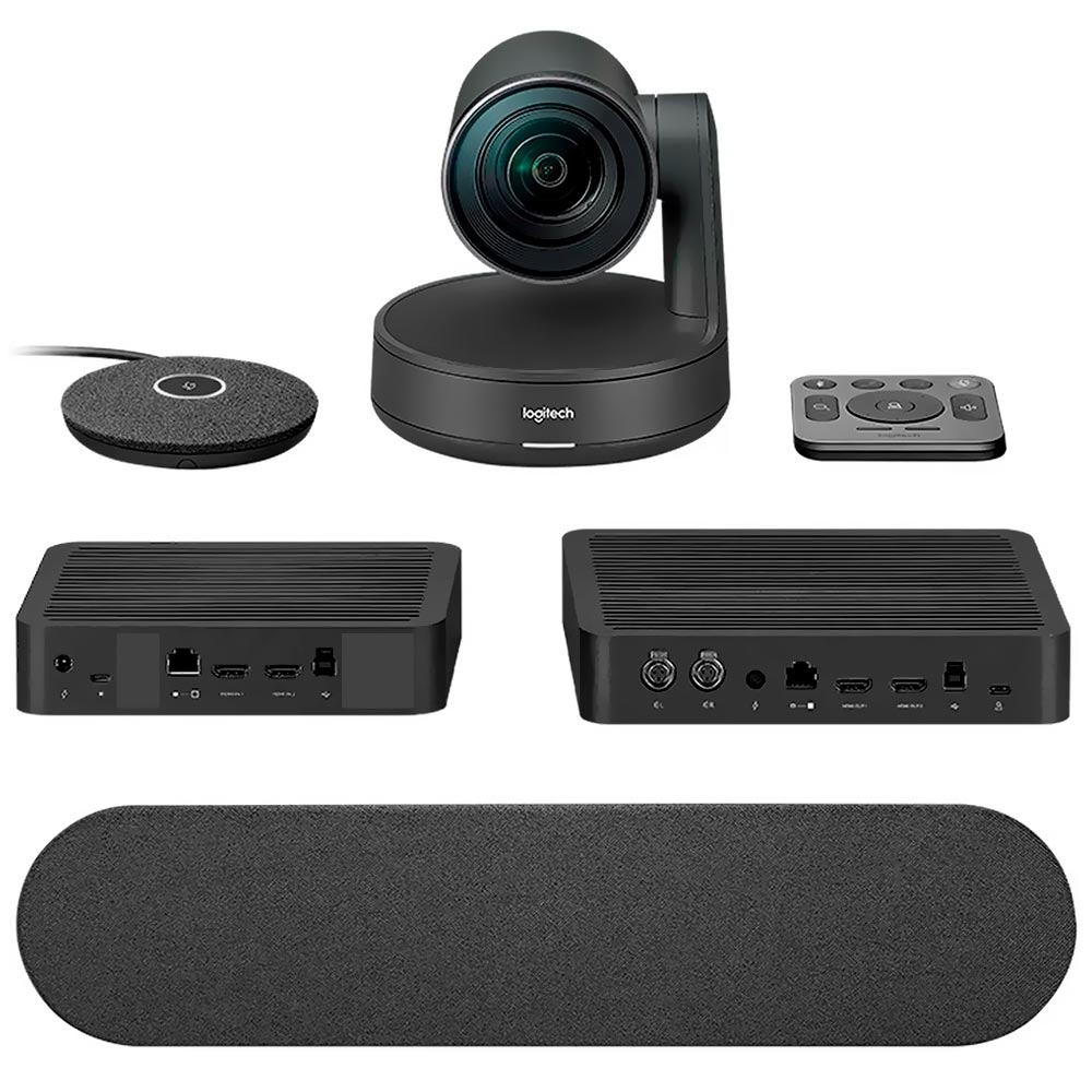 Kit de Videoconferência Logitech Rally 4K / UHD / Type-C / Controle - 960-001235