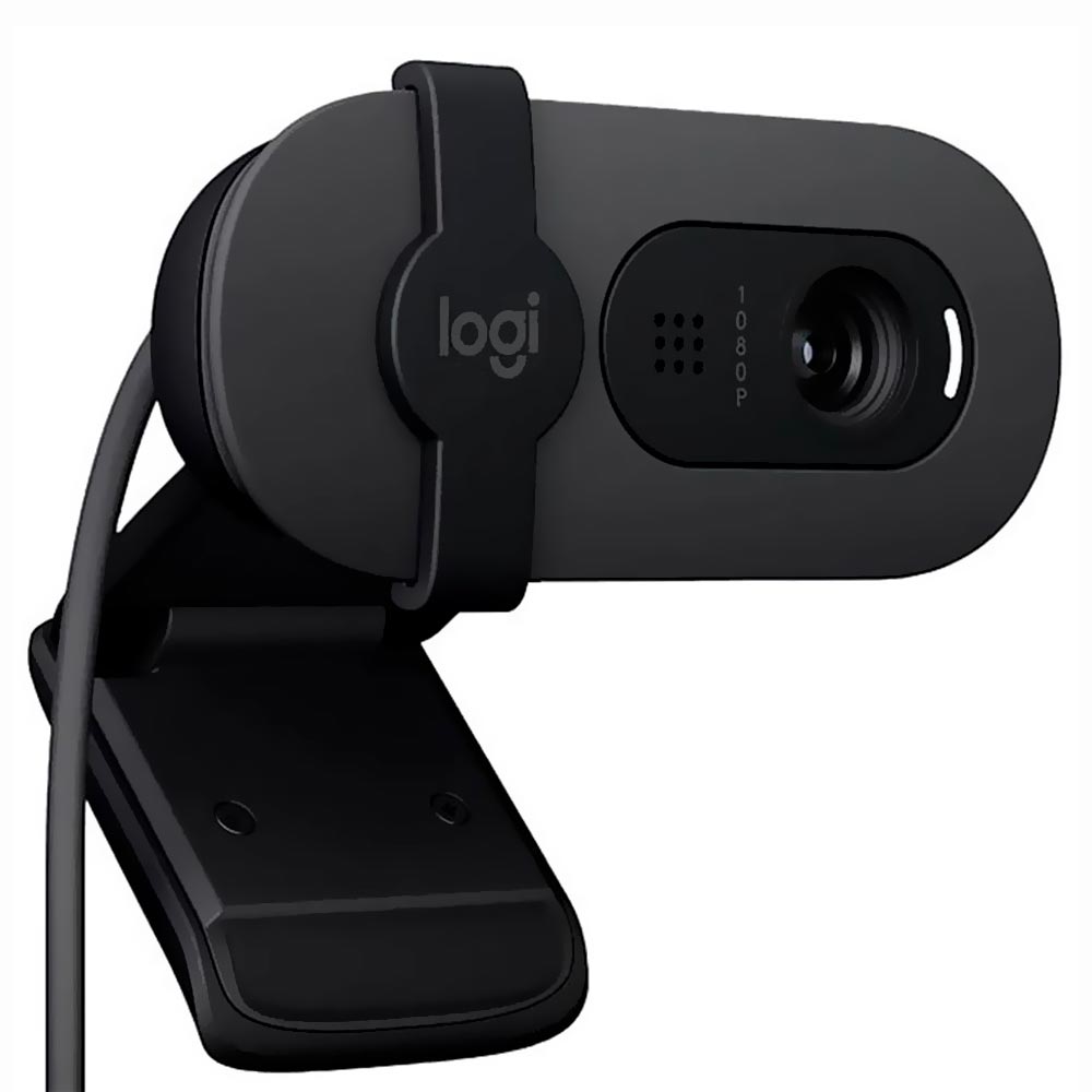 Webcam Logitech Brio 100 1080P / FHD - Cinza (960-001586)