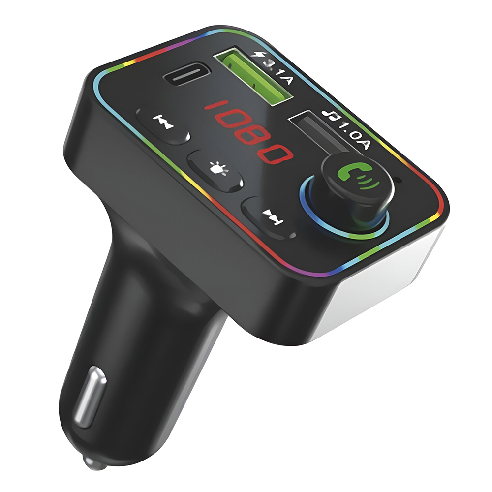 Transmissor Digital para Carro Satellite A-MP42 LED / Bluetooth / FM / TF / USB / USB-C / MP3 - Preto